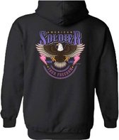 Hoodie purple mix American Soldier back - Black (XL)