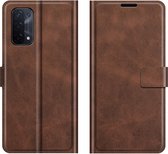 Deluxe Book Case - Oppo A54 5G / A74 5G Hoesje - Donkerbruin