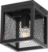 QAZQA cage_wire - Moderne Plafondlamp voor binnen - 1 lichts - L 18 cm - Zwart -  Woonkamer | Slaapkamer | Keuken