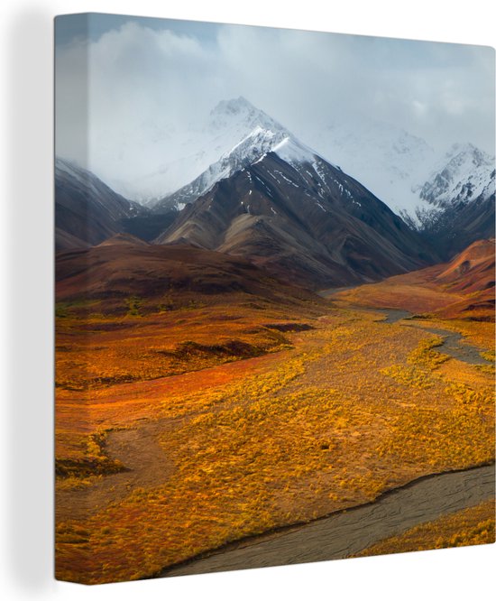 Peinture sur toile Toundra en automne - 50x50 cm - Art Décoration murale