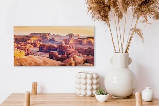 Tableau sur toile Panorama de Monument Valley en Amérique - 40x20 cm - Décoration murale