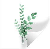 Muurstickers - Sticker Folie - Waterverf - Bladeren - Planten - 80x80 cm - Plakfolie - Muurstickers Kinderkamer - Zelfklevend Behang - Zelfklevend behangpapier - Stickerfolie
