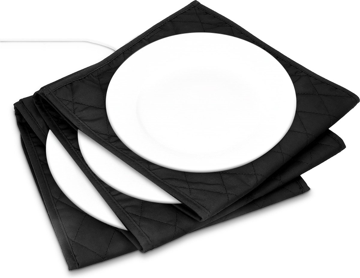 Navaris Chauffe assiette - Chauffe assiette électrique 200W avec câble 1m75  - Couverture en tissu pour chauffer environ 10 plats Ø32 cm - Bordeaux