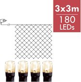 Net kerstverlichting voor buiten 3x3meter -180 LED lampjes -Ook geschikt voor buiten -lichtkleur: Warm Wit -met stekker -Kerstdecoratie