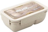 lunchset Must unisex 19 x 12 cm beige 850 ml 3-delig