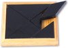 Afbeelding van het spelletje breinbreker Tangram 13 cm hout zwart/bruin 8-delig