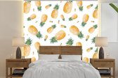 Behang - Fotobehang Ananas - Fruit - Design - Breedte 260 cm x hoogte 260 cm