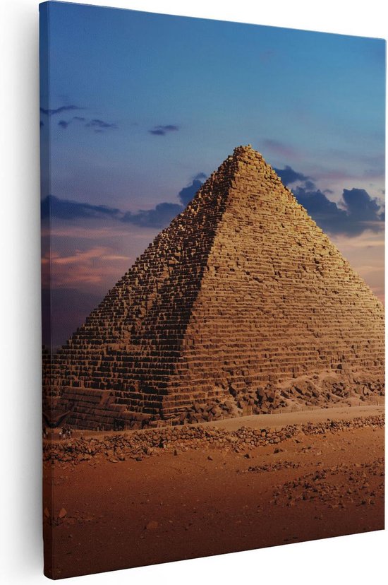 Artaza - Canvas Schilderij - Egyptische Piramides in de Woestijn - 40x50 - Foto Op Canvas - Canvas Print