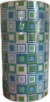 Cadeaupapier Blauw Groen Vierkant- Breedte 30 cm - m lang - Breedte 30  cm