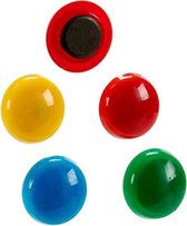 magneten 2 cm groen/geel/blauw/rood 6 stuks