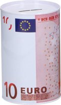 spaarpot 10 euro 12,5 x 8 cm wit/roze