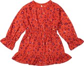 Koko Noko - Meisjes - Rode panterprint jurk - maat 140