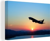 Plan montant avec un ciel clair Toile 180x120 cm - Tirage photo sur toile (Décoration murale salon / chambre) XXL / Groot format!