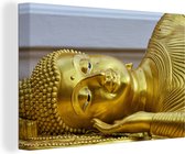 Tableau sur toile Bouddha couché d'or - 150x100 cm - Décoration murale