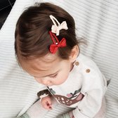 Baby haarspeldjes met twist en linten strik - rust | Baby
