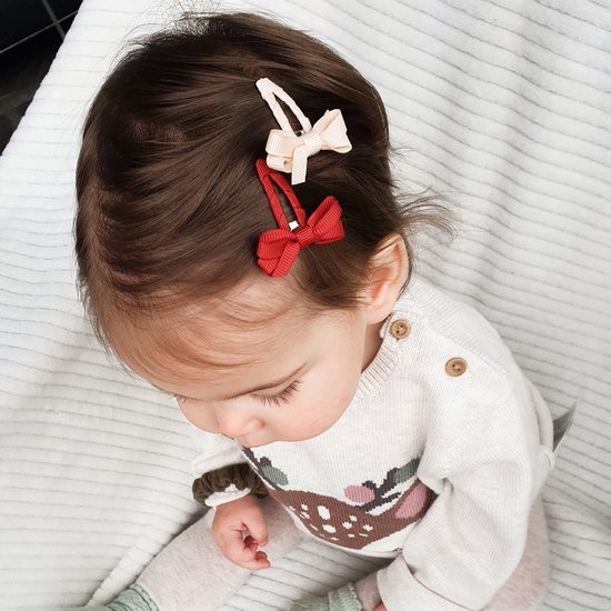 Baby haarspeldjes met twist en linten strik - rust | Baby | bol.com