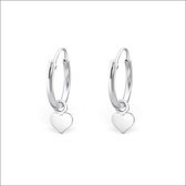 Aramat jewels ® - 925 sterling zilveren kinder oorringen met hanger hartje