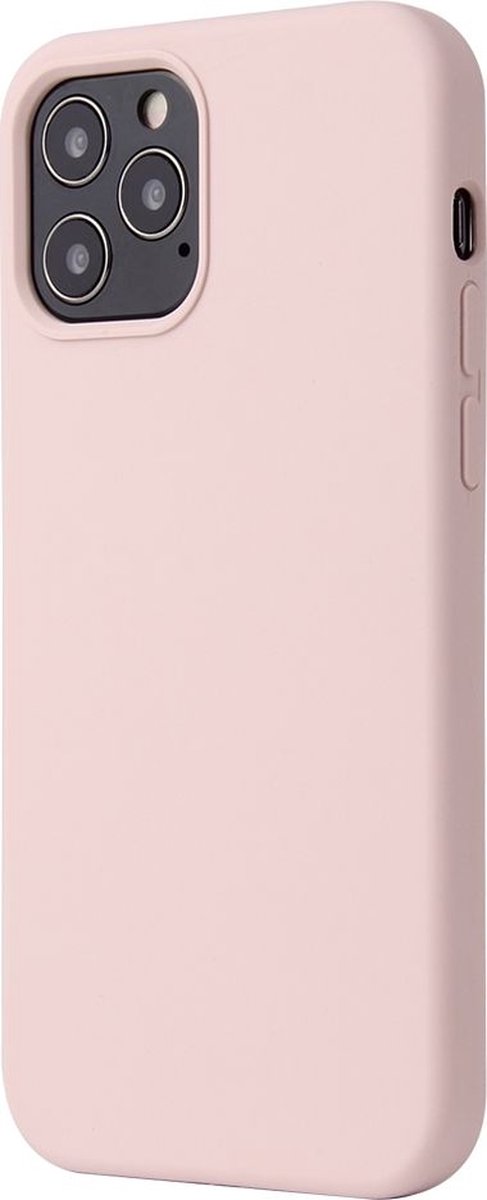 Mobigear Hoesje geschikt voor Apple iPhone 12 Siliconen Telefoonhoesje | Mobigear Rubber Touch Backcover | iPhone 12 Case | Back Cover - Sand Pink | Pastelroze