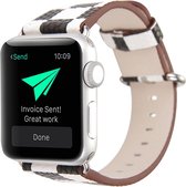 Mobigear Checkered Bandje voor Apple Watch SE (40mm) - Zwart / Wit