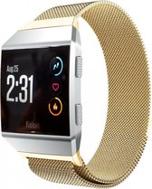Milanees Smartwatch bandje - Geschikt voor Fitbit Ionic Milanese band - goud - Strap-it Horlogeband / Polsband / Armband - Maat: Maat L