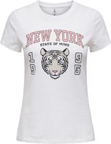 Only T-shirt Onlcolleen Life Fit S/s Top Box Jrs 15245199 Bright White/new York Dames Maat - XL