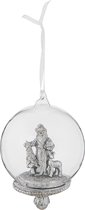 Clayre & Eef Kerstbal Ø 8*12 cm Transparant Kunststof / Glas Rond Kerstboomversiering Kerstversiering Kerstdecoratie