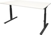 RoomForTheNew Bureau Schiphol plus-Bureau - Bureautafel - Gaming bureau - Game bureau - Computertafel - Desk - Bureau wit - Verstelbaar bureau - Gaming Desk - Bureau tafel - Bureau verstelbaar--Wit blad-Zwart  onderstel- 180x80