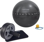 Tunturi - Fitness Set - Trainingswiel - Gymball Zwart met Anti Burst 65 cm