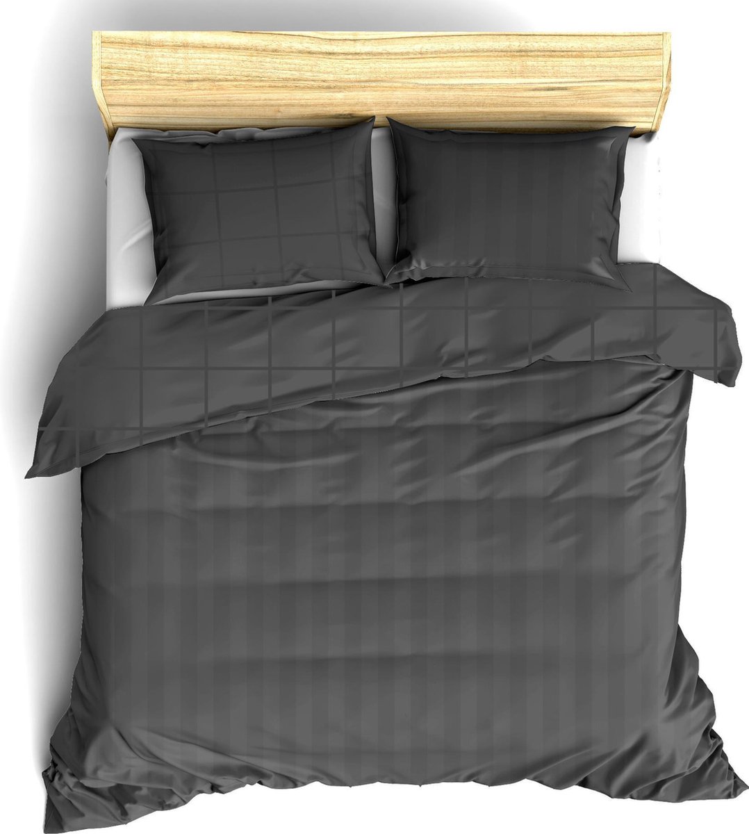 De Witte Lietaer Dekbedovertrek Katoen Satijn Zygo - Tweepersoons - 200 x 220 cm - Zwart