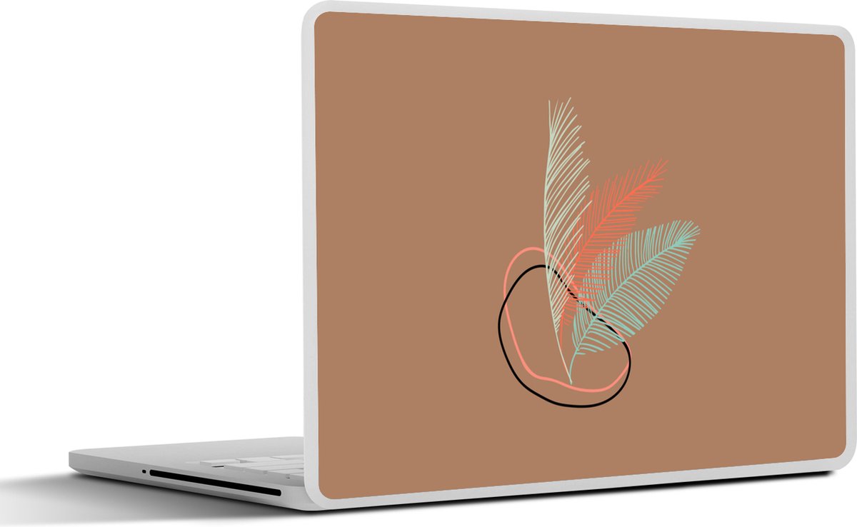 Afbeelding van product SleevesAndCases  Laptop sticker - 14 inch - Veren – Abstract – Roze