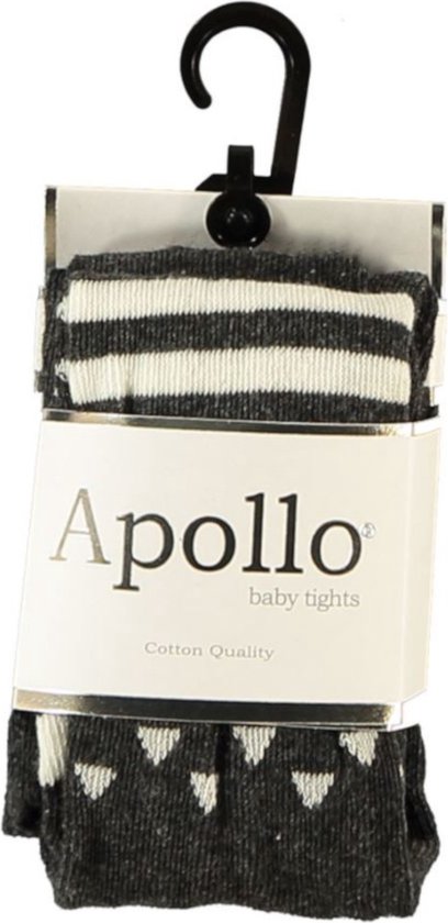 Apollo Babymaillot Stip Junior Katoen Grijs/wit Maat 68/74