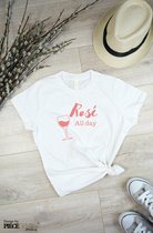 Dames T-Shirt - Rosé - Wit Maat M