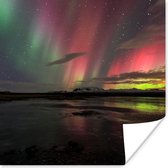 Poster Noorderlicht - IJsland - Kleuren - 30x30 cm