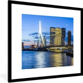 Fotolijst incl. Poster - Rotterdam - Water - Skyline - 40x40 cm - Posterlijst