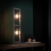 DePauwWonen Tower glas Tafellamp - excl led lampen - E27 - Oud zilver; Grijs