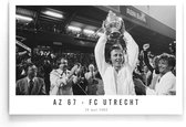 Walljar - AZ 67 - FC Utrecht '82 - Zwart wit poster