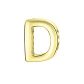 Gerecycled stalen goldplated charm letter - d