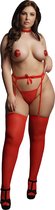 Jingle Glitter Nipple Stickers and Stockings OSX -Red - Maat Queen Size