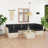 Decoways - 7-delige Loungeset met kussens pallet vurenhout