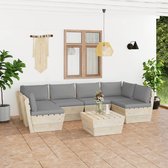 Decoways - 7-delige Loungeset met kussens pallet vurenhout