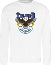 Sweater blue yellow American Soldier - White (L)
