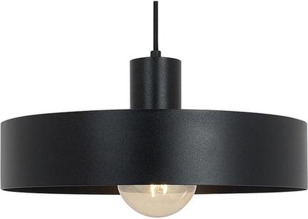Zwarte minimalistische hanglamp Fay 35cm doorsnee