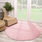 Loca Shaggy Vloerkleed Licht Roze - 80 CM - Vloerkleed Hoogpolig - Tapijt Woonkamer, Slaapkamer