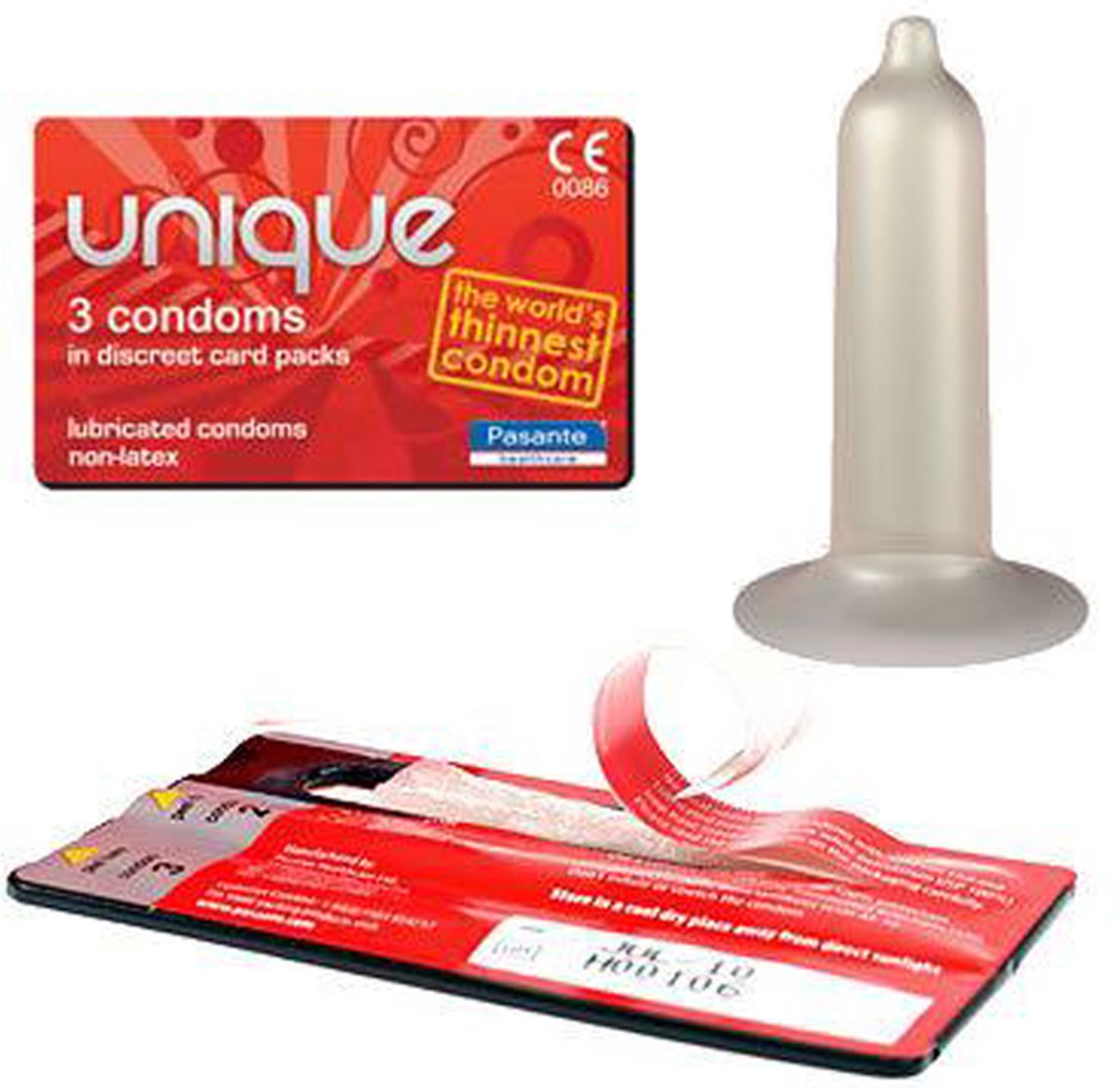 Pasante Unique Latex-vrije condooms 3 stuks