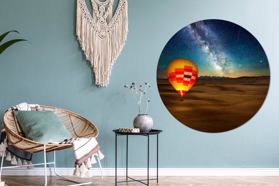 Montgolfière avec un ciel coloré Cercle mural aluminium ⌀ 140 cm