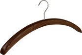 De Kledinghanger Gigant - 2 x Garderobehanger Paris beukenhout walnoten gebeitst, 45 cm