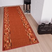 Tapiso Antislip Rubber Mat Oranje Rood Klassiek Rubbermat Tapijt Maat- 80x850