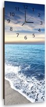 Trend24 - Wandklok - Seashore - Muurklok - Landschappen - 25x65x2 cm - Blauw