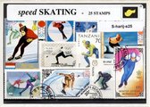 Hardrijden schaatsen – Luxe postzegel pakket (A6 formaat) : collectie van 25 verschillende postzegels van hardrijden schaatsen – kan als ansichtkaart in een A6 envelop - authentiek cadeau - kado - geschenk - kaart - elfstedentocht - schaatssport