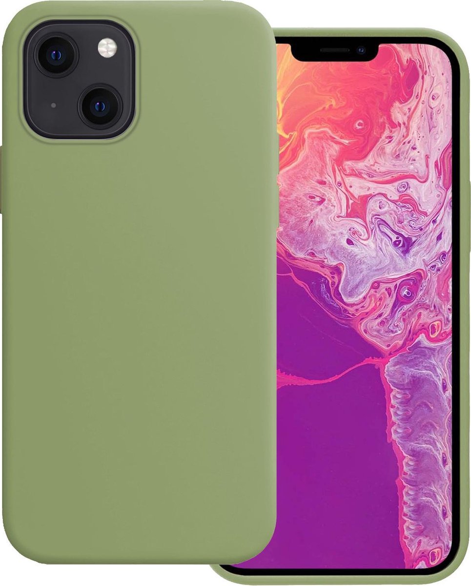 Hoesje Geschikt voor Apple iPhone 13 - Sterk & Shockproof - Hoes Cover - Siliconen Case - Groen